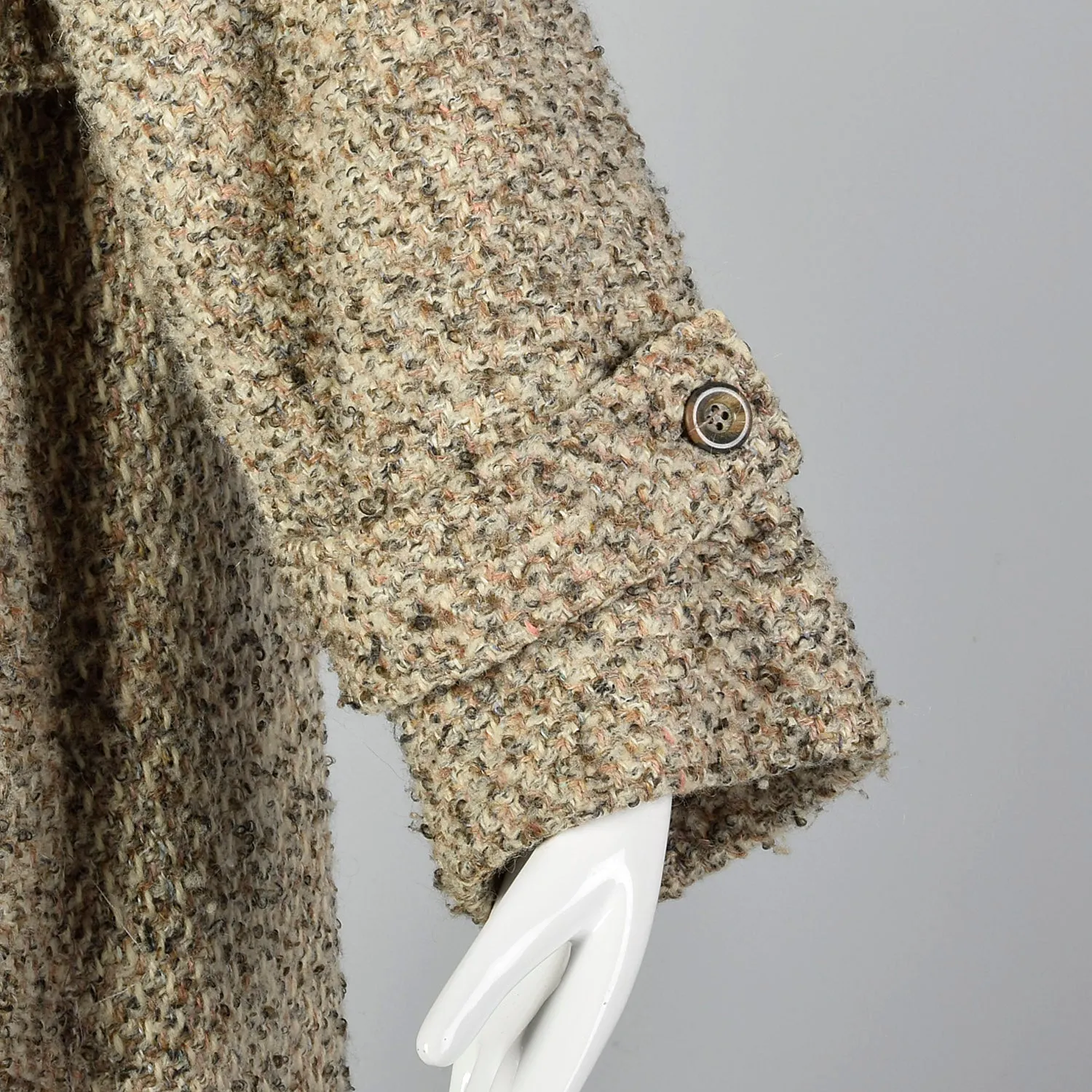 Large Geoffrey Beene for Gallant 1970s Tweed Coat