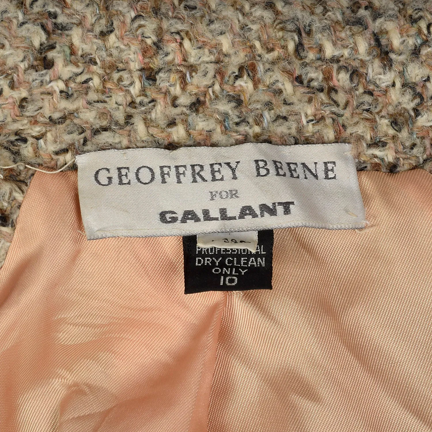 Large Geoffrey Beene for Gallant 1970s Tweed Coat