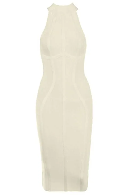 Lea Bandage Midi Dress - Nude