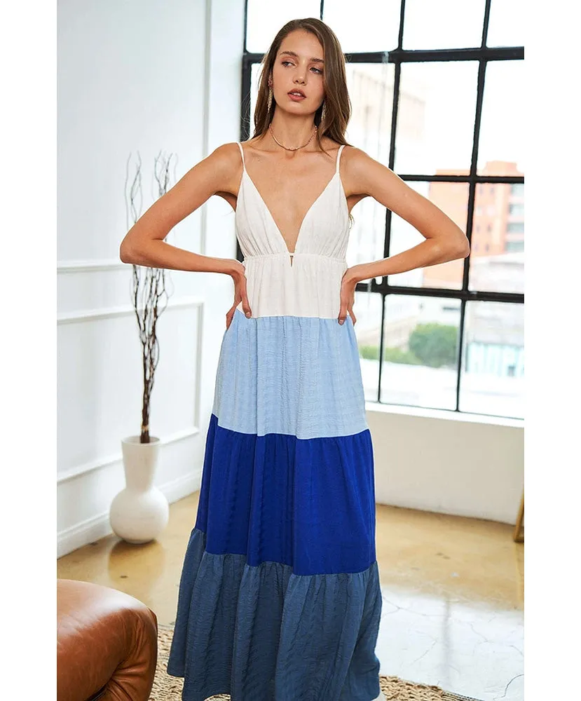 Let It Go Color Block Maxi Dress