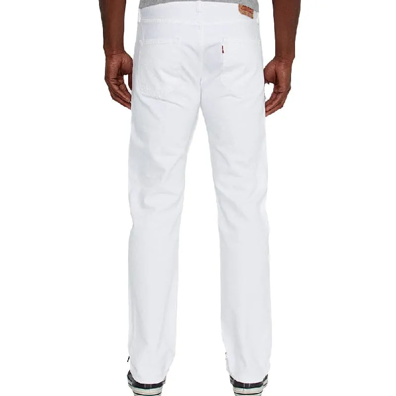 Levi's Men's 501 Original Mid Rise Regular Fit Straight Leg White Jeans