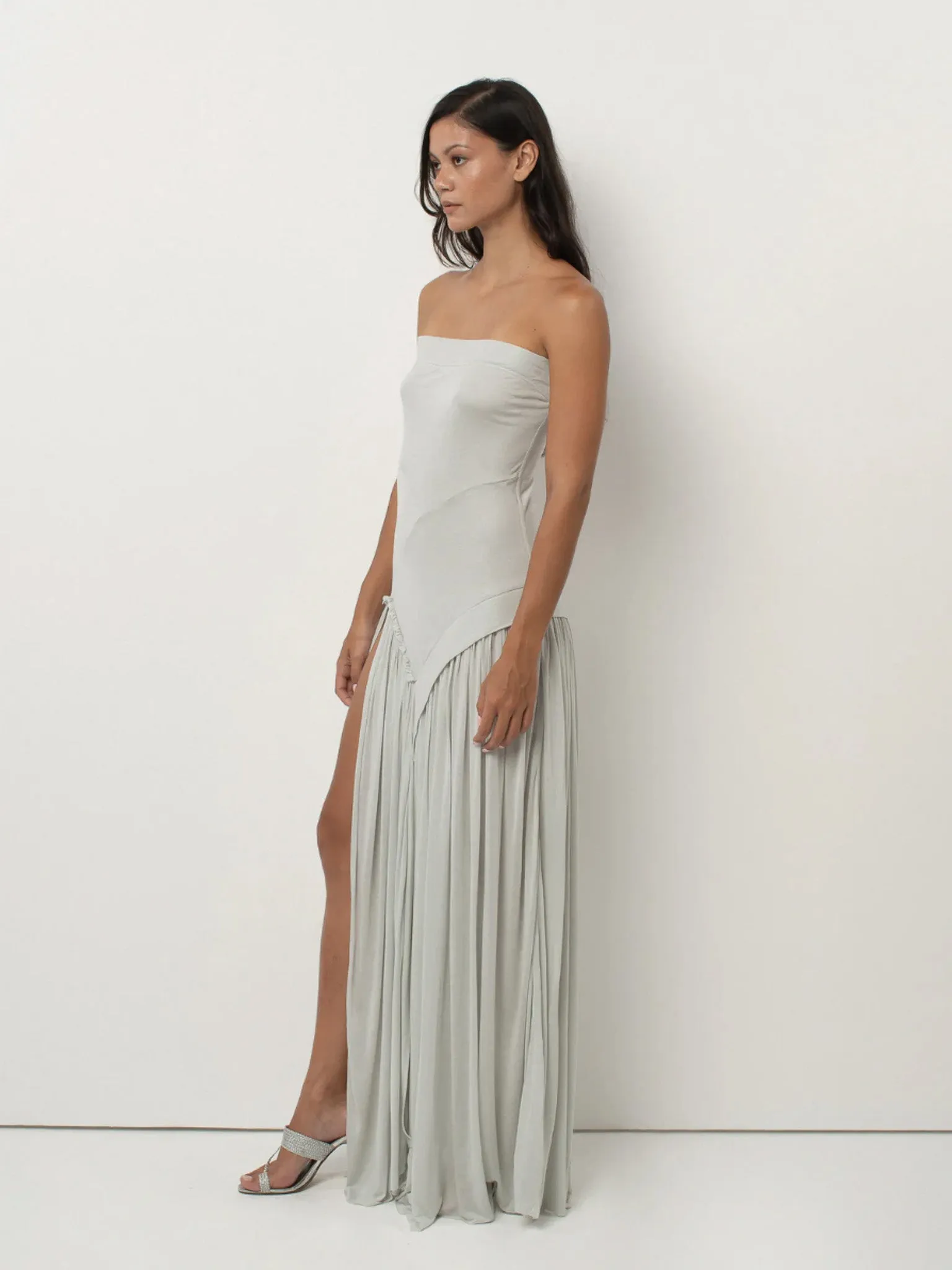 Lucile Maxi Dress in Silver