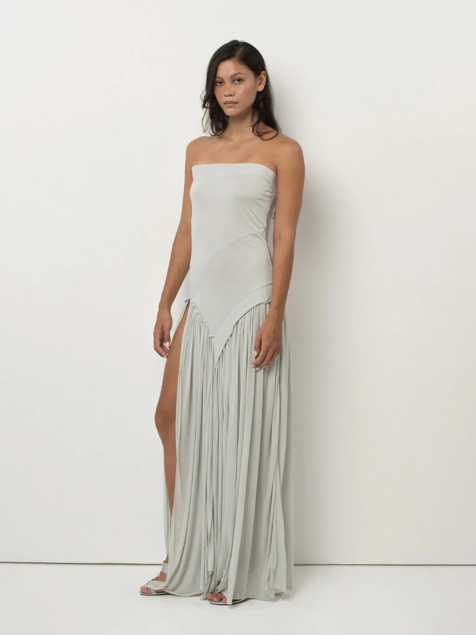 Lucile Maxi Dress in Silver