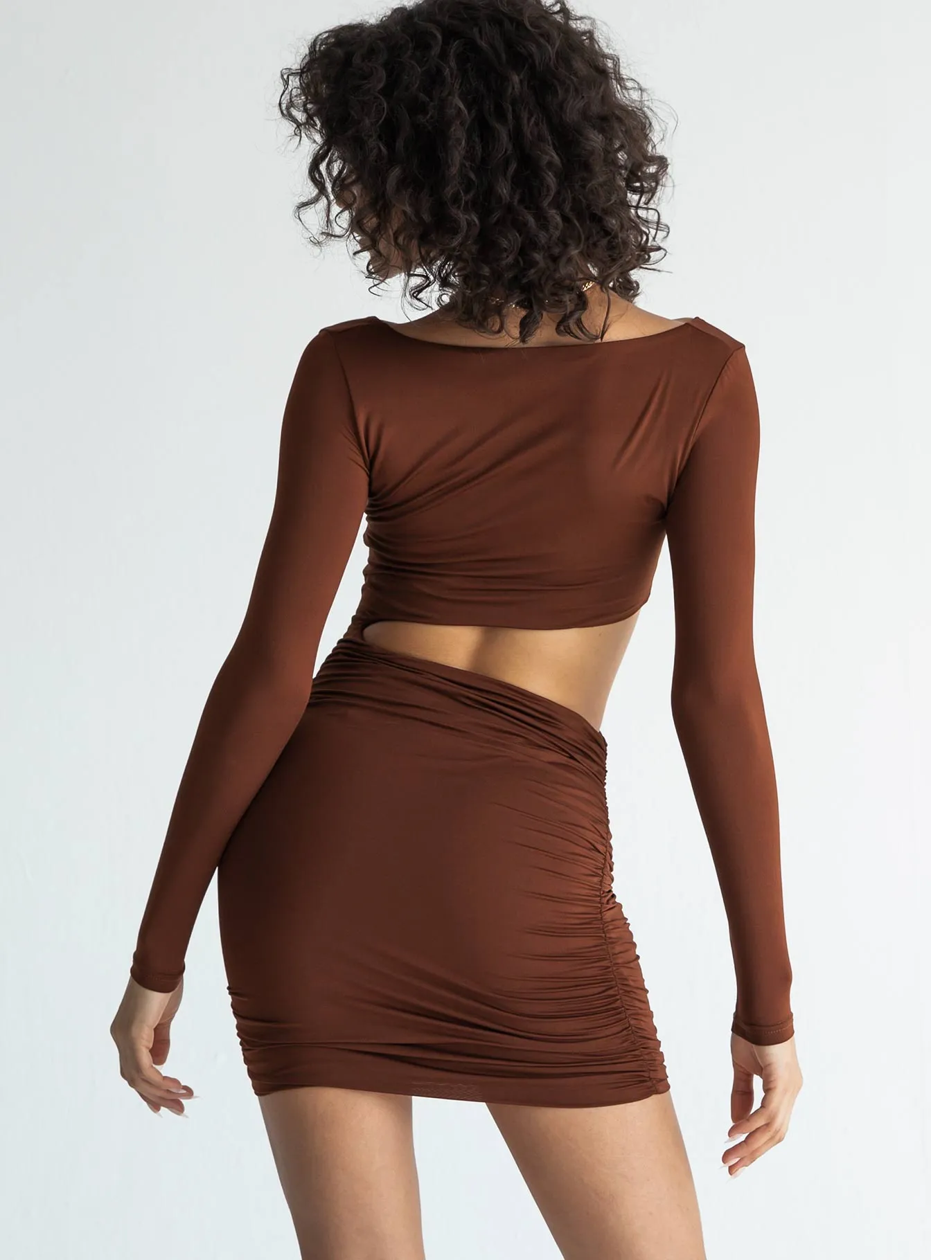 Maddox Mini Dress Brown