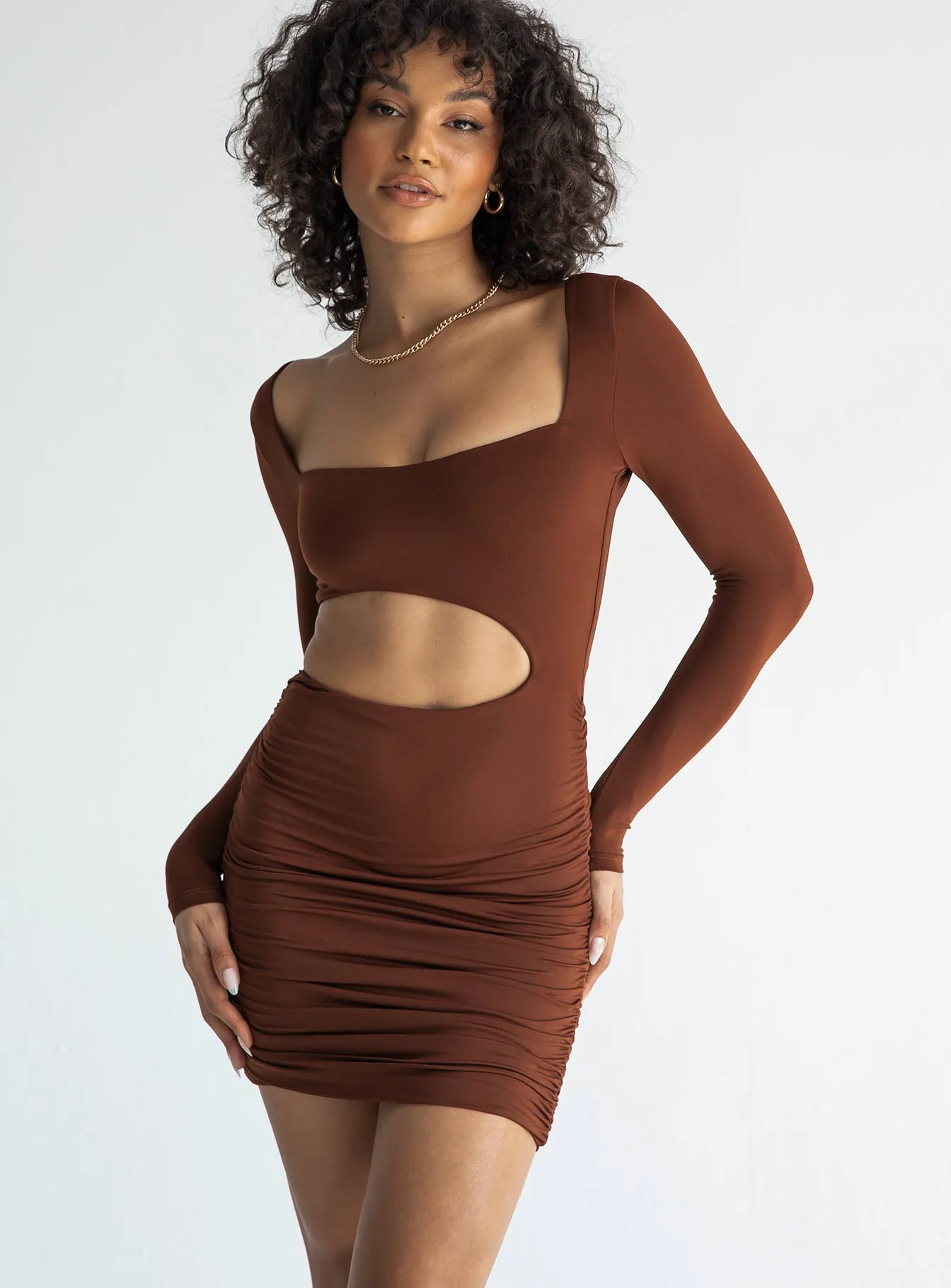 Maddox Mini Dress Brown