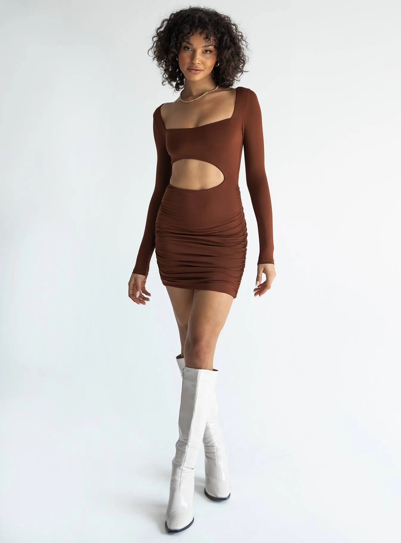 Maddox Mini Dress Brown