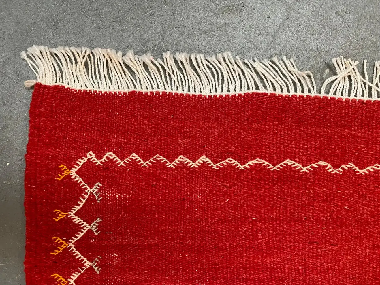 Medium Berber Rug - Tribal Handwoven Wool Organic Red Dye