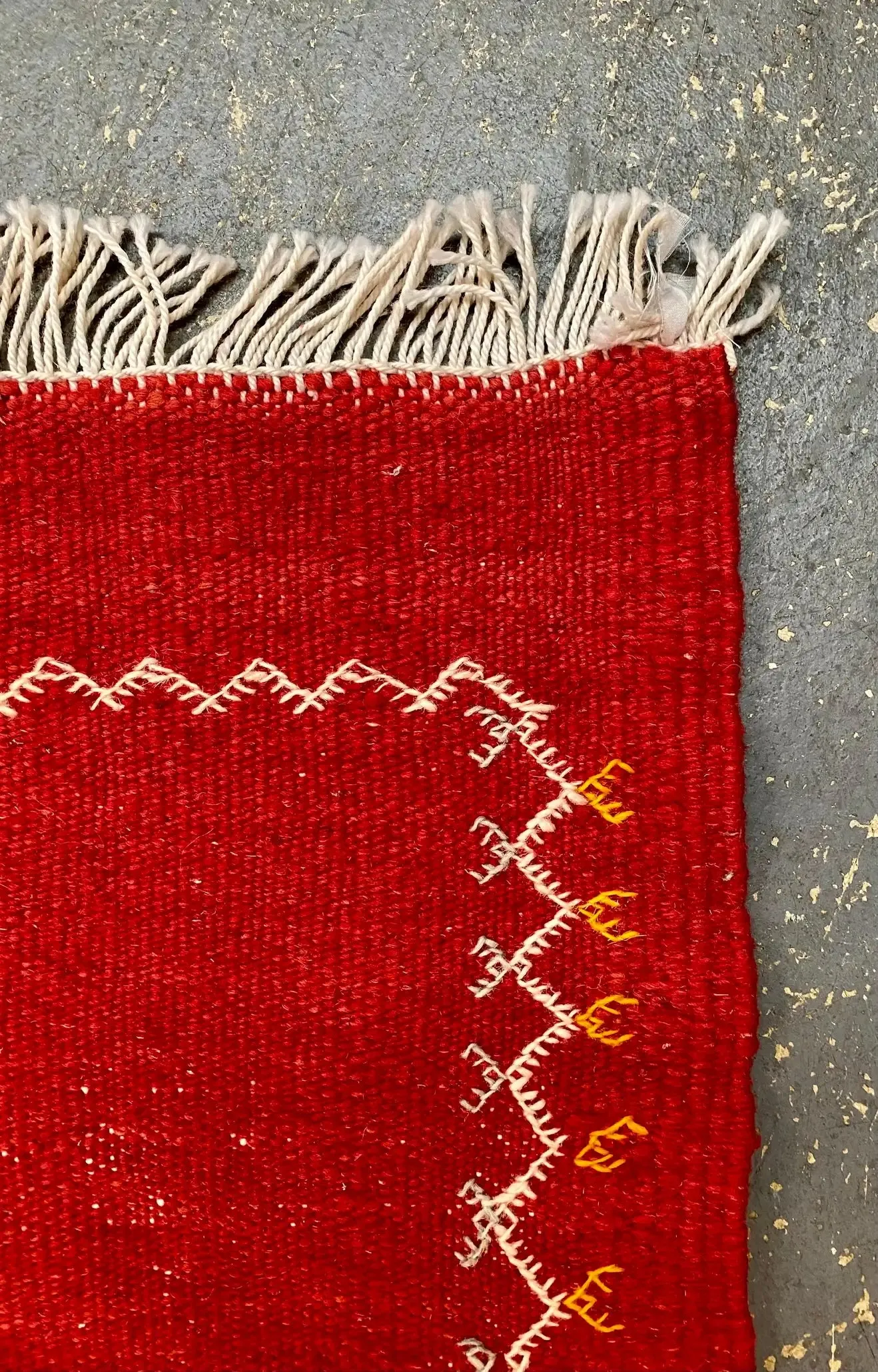 Medium Berber Rug - Tribal Handwoven Wool Organic Red Dye