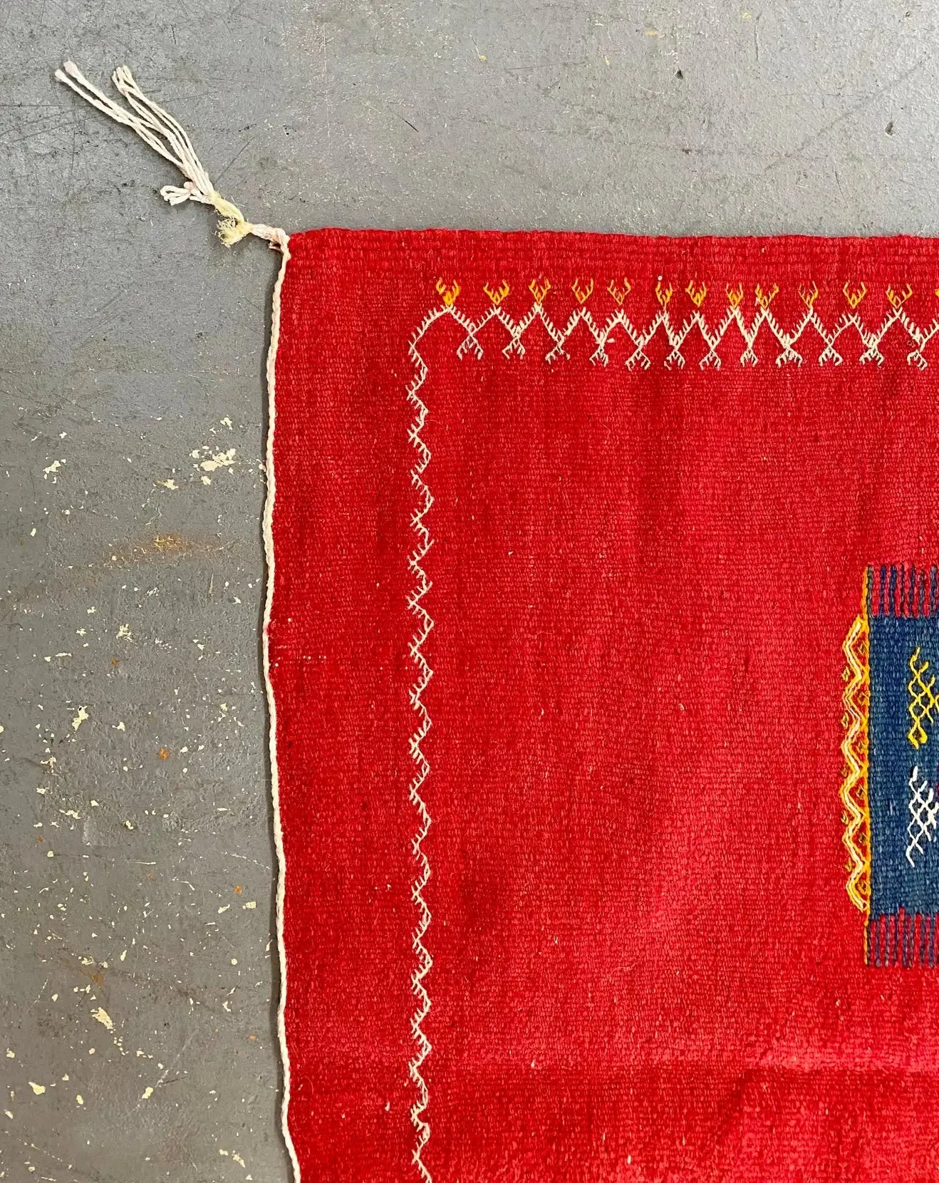 Medium Berber Rug - Tribal Handwoven Wool Organic Red Dye