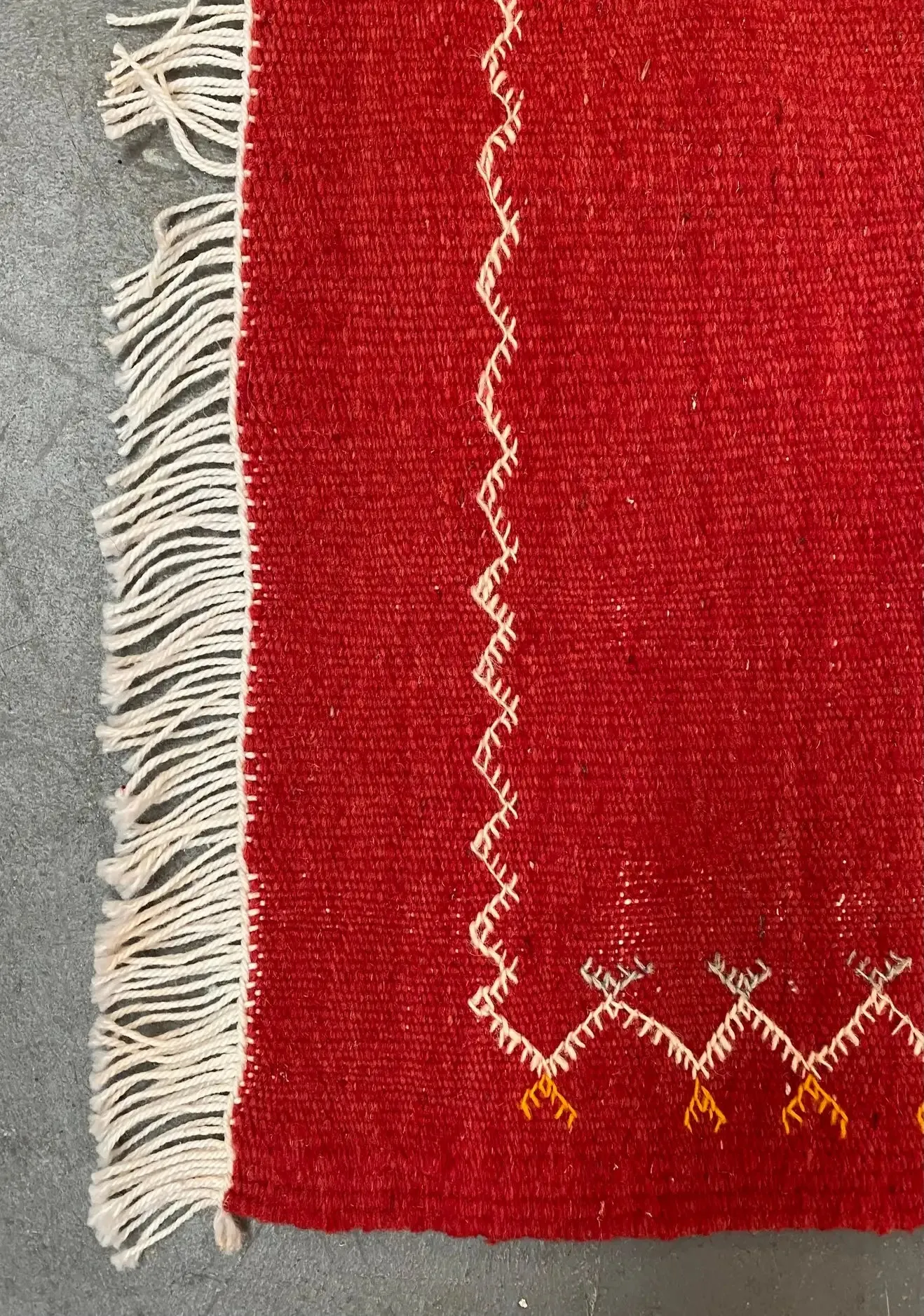 Medium Berber Rug - Tribal Handwoven Wool Organic Red Dye