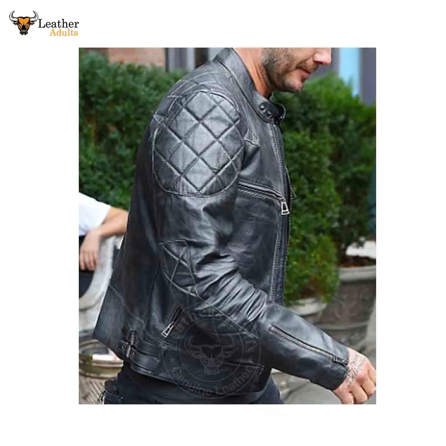 Mens Genuine Leather David Beckham Replica Coat Jacket Most Sizes