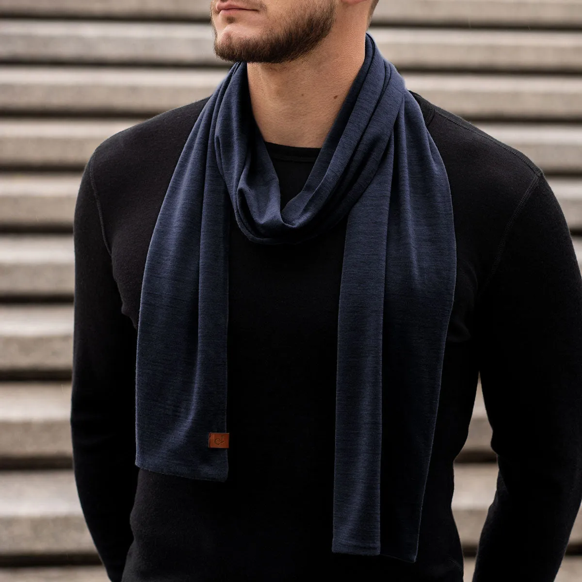 Men's Merino Scarf Dark Blue