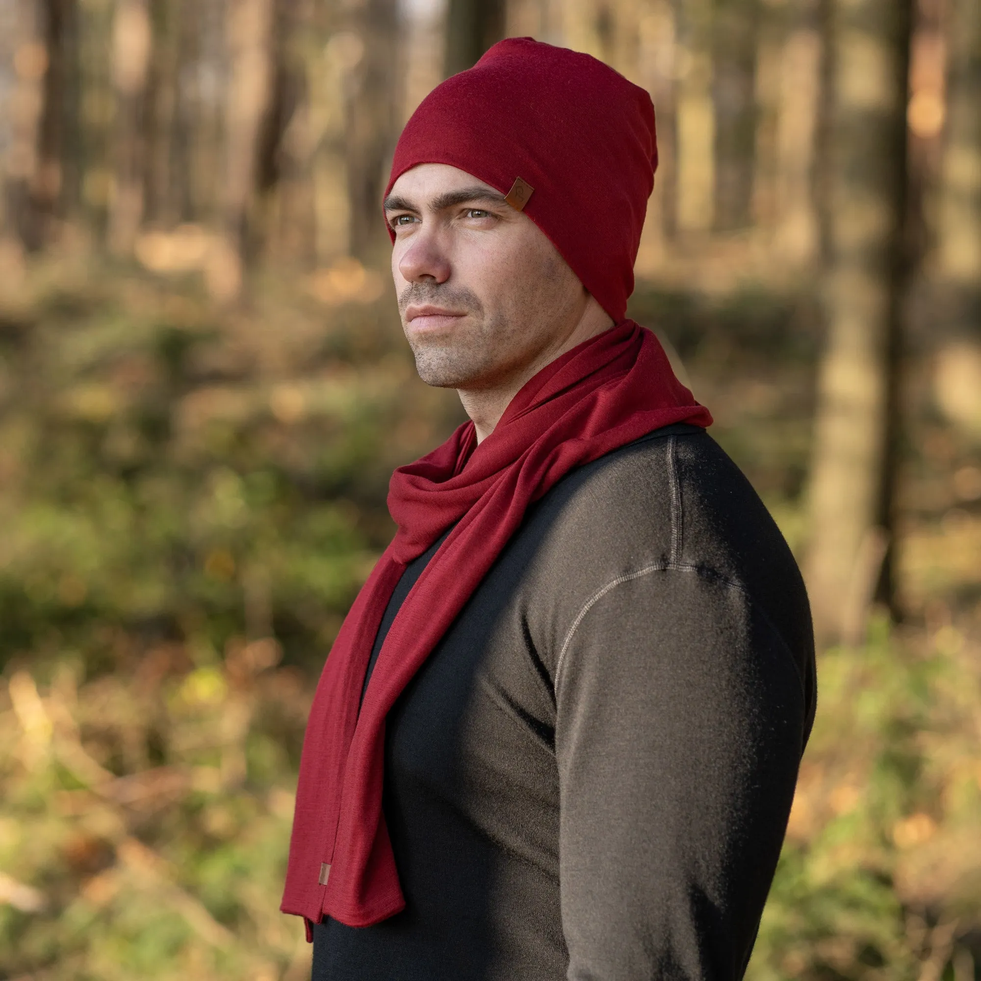 Men's Merino Scarf Royal Cherry