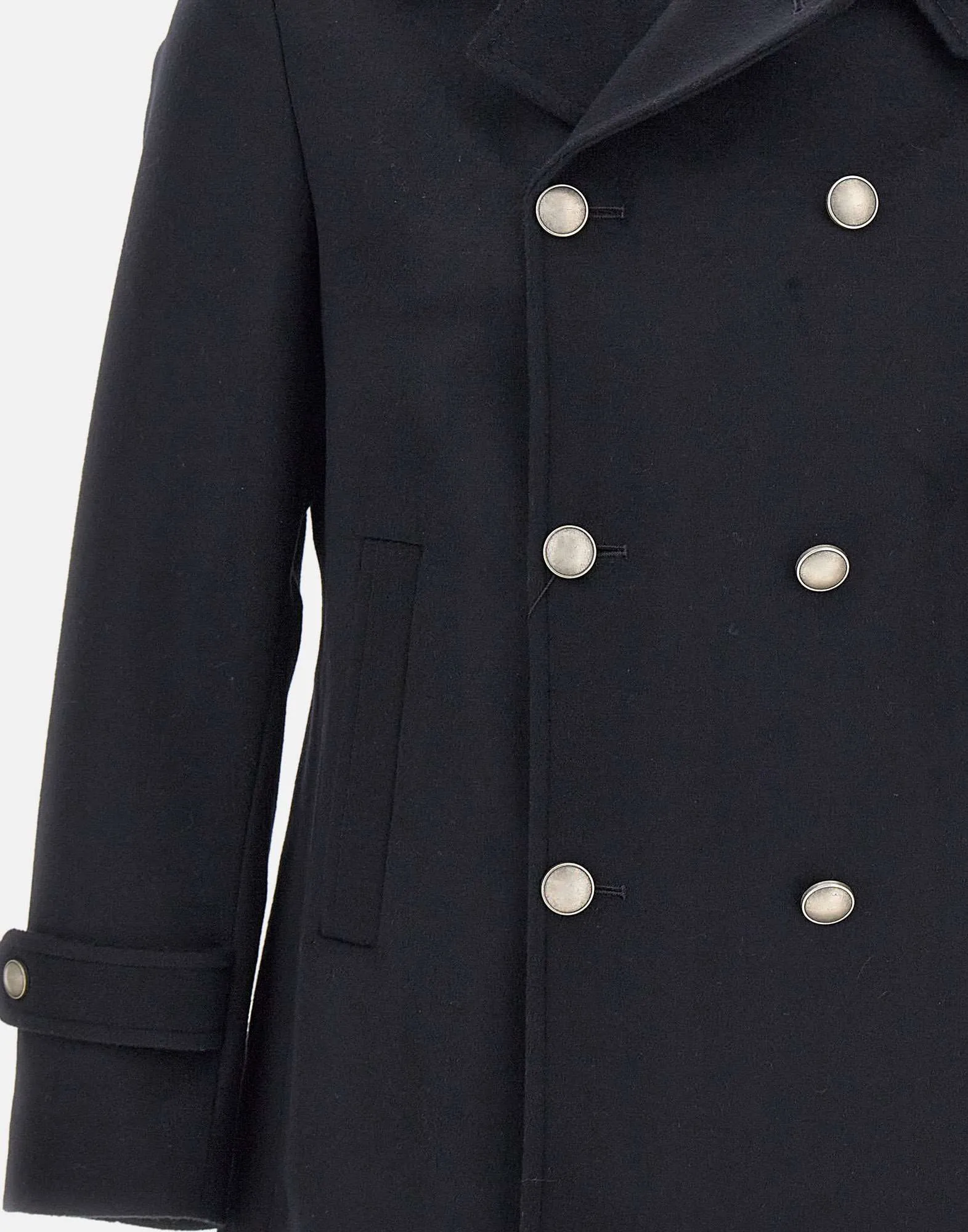 Men's Wool Cashmere Coat in Night Blue