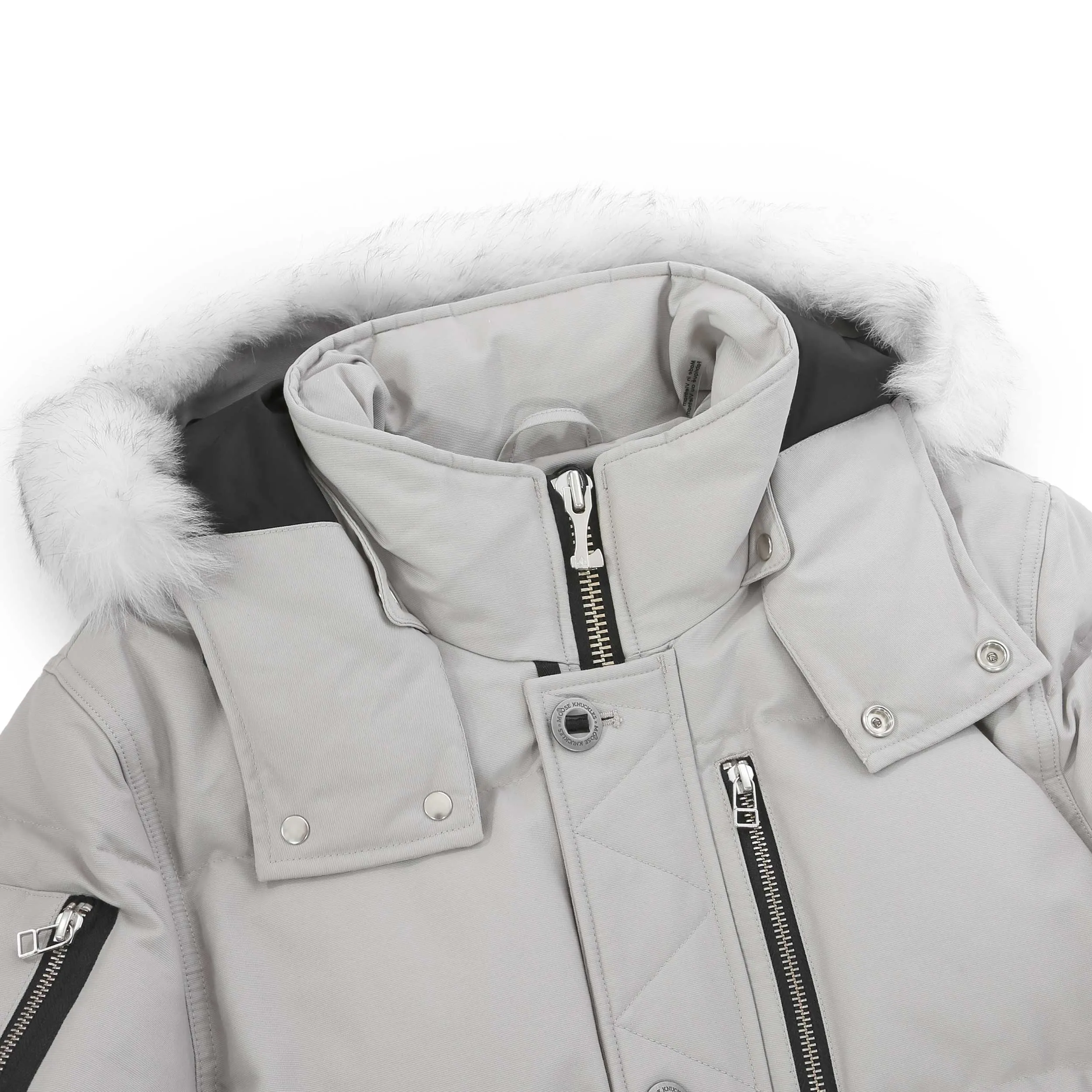 Moose Knuckles 3Q Jacket in Storm Grey & Natural Fur