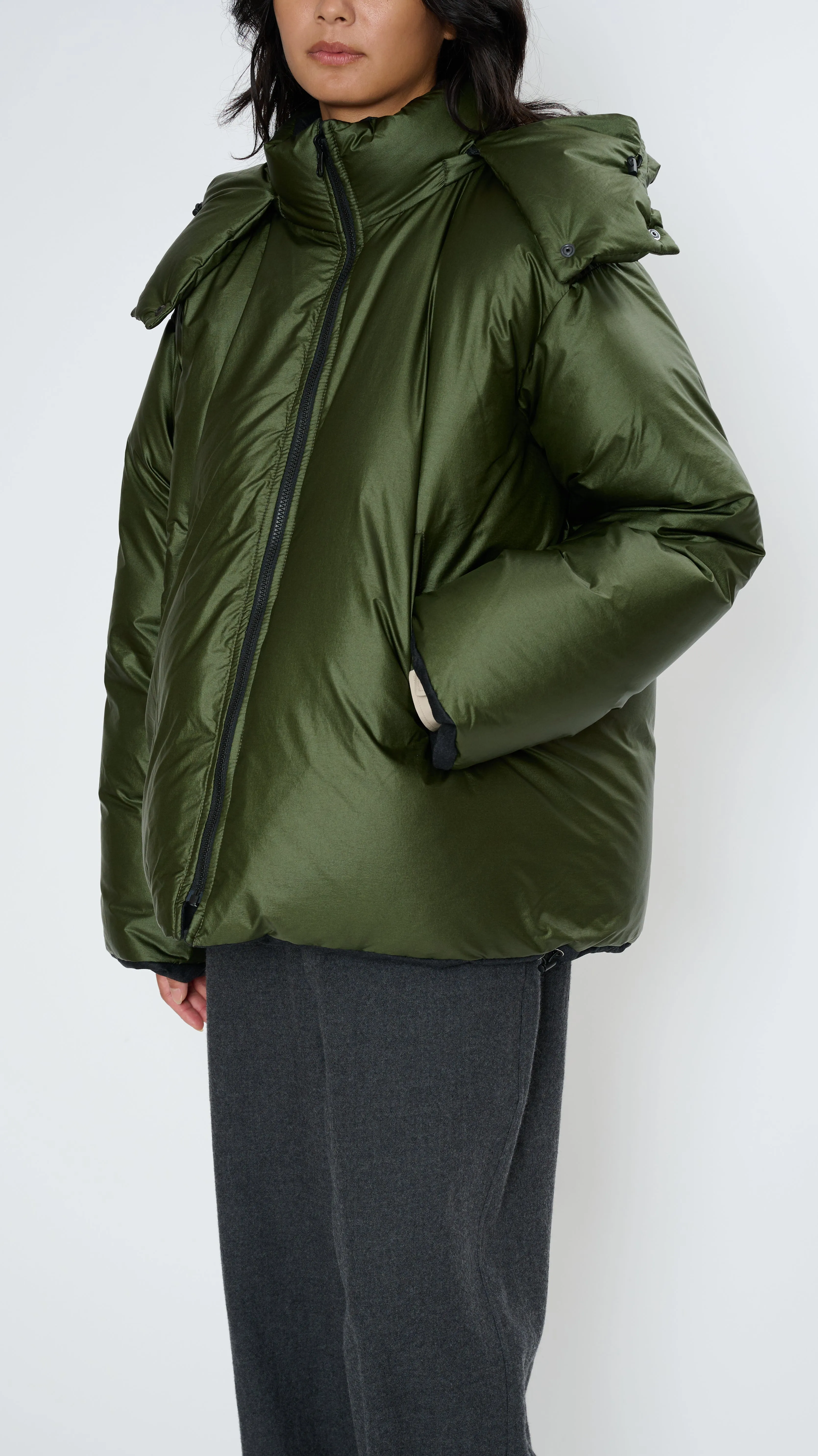 Odna Reversible Jacket in Khaki and Slate