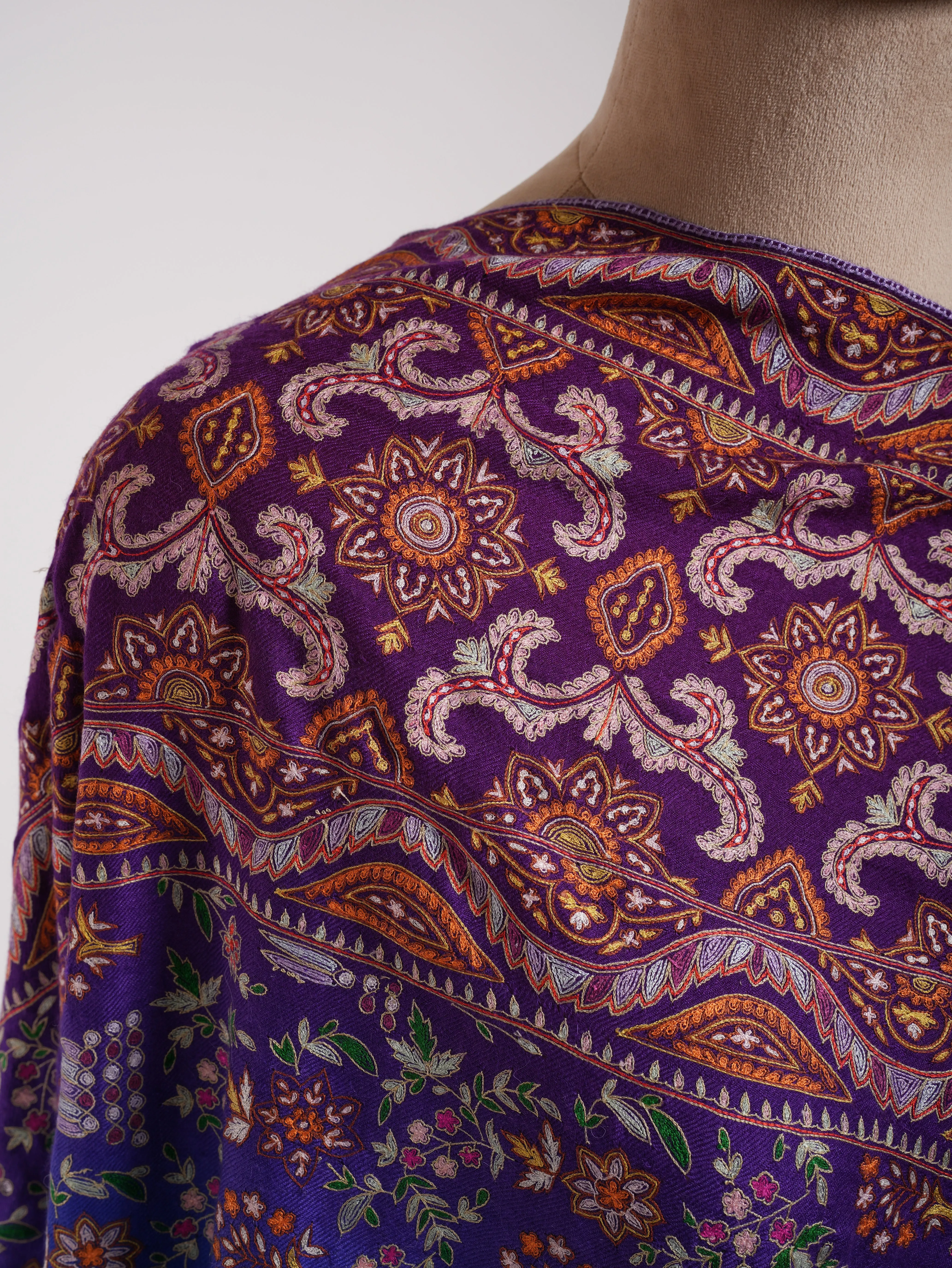 Ombre Hand Embroidered Indian Pashmina Wrap