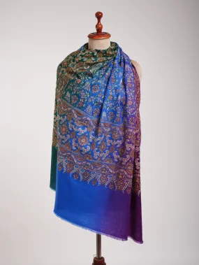 Ombre Hand Embroidered Indian Pashmina Wrap