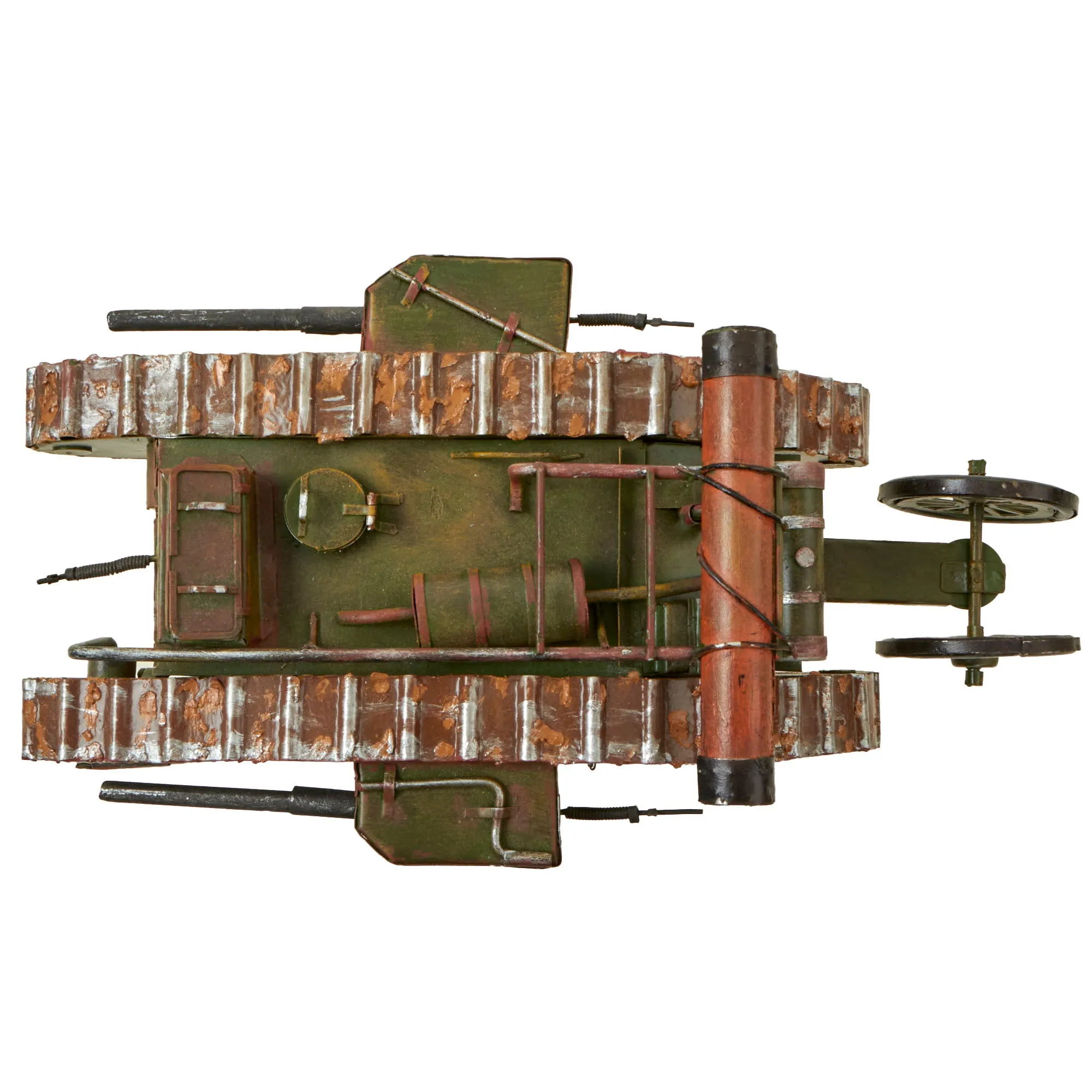 Original British WWI Mark IV (Male) Tank Contemporary Folk Art Steel Model - A.A.F. Tank Museum