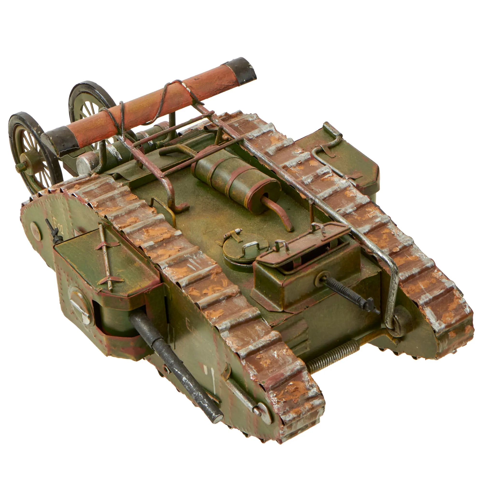 Original British WWI Mark IV (Male) Tank Contemporary Folk Art Steel Model - A.A.F. Tank Museum