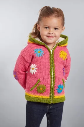 Otavalo Kid's Sweater Coat Flower