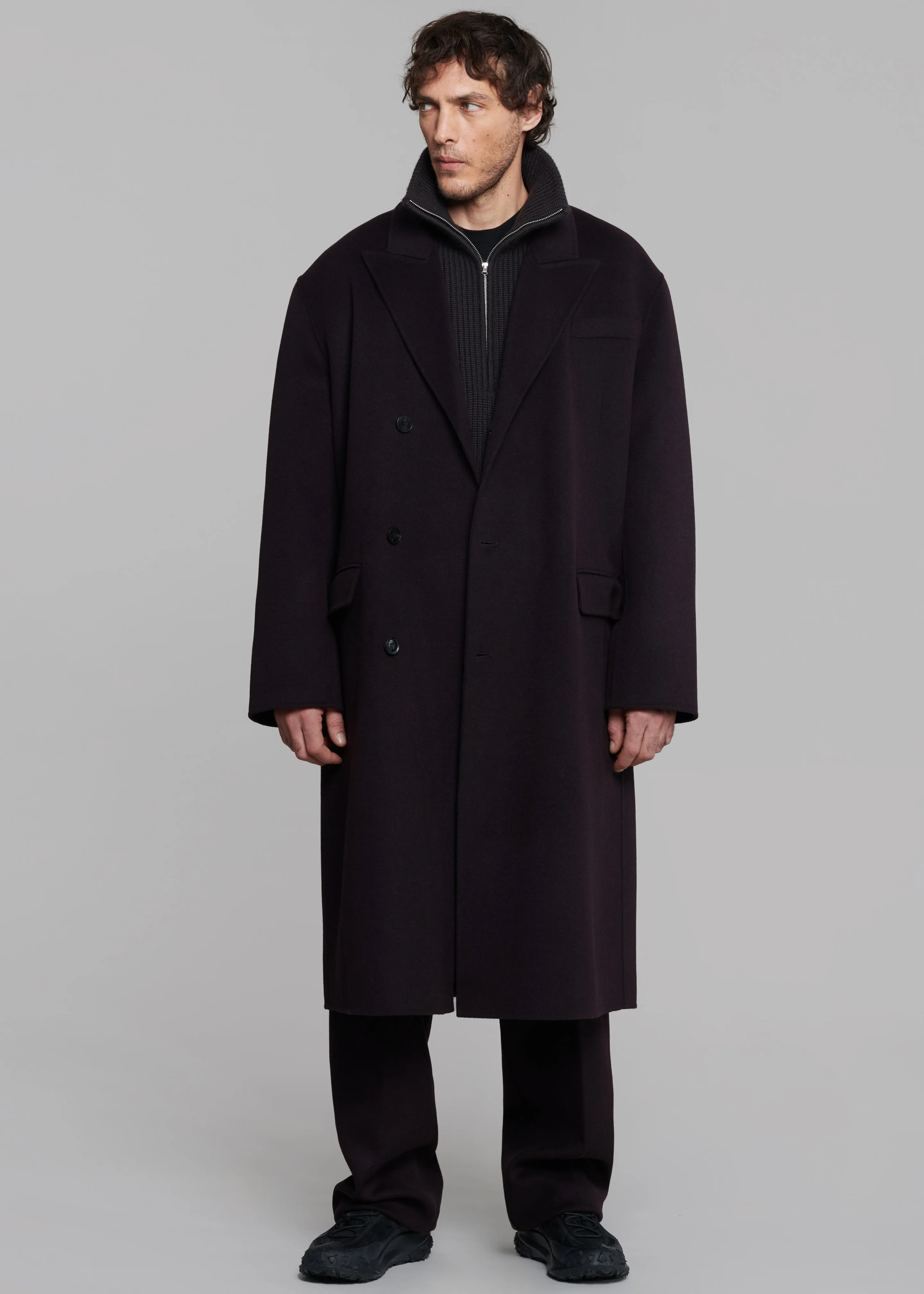 Paxton Wool Coat - Dark Plum