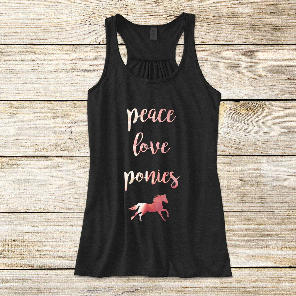 Peace Love and Ponies Swing Tank Top