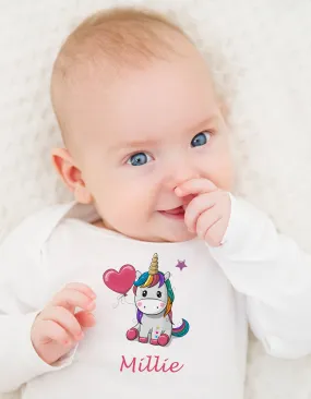 Personalised Baby Bodysuit - Unicorn