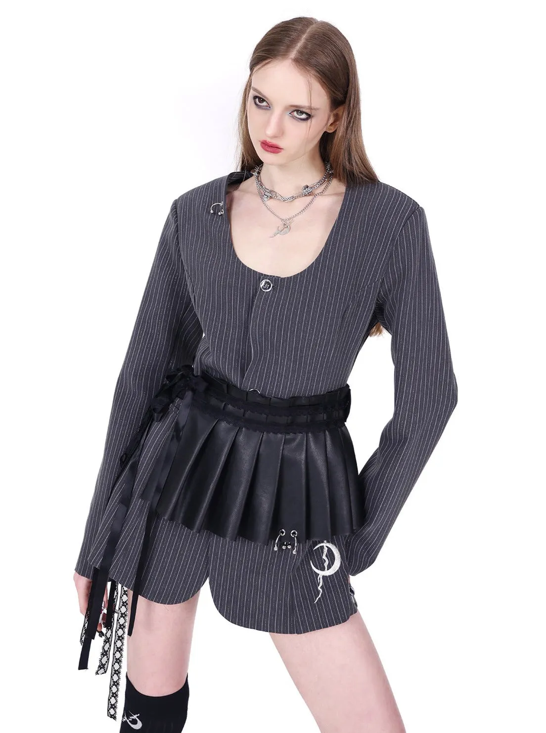 PINKSPINK Gothic Punk Mini Skirt - Jet Black