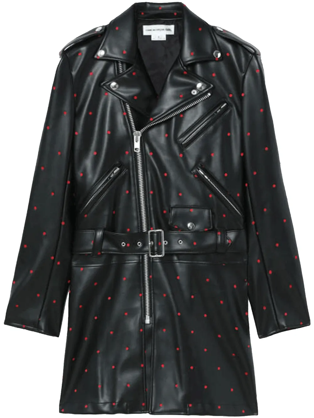 Polka Dot Leather Coat