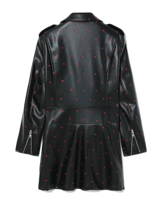 Polka Dot Leather Coat