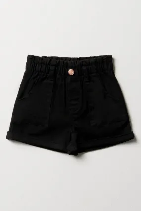 Pull On Denim Shorts Black