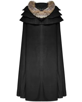 Punk Rave Winterfell Mens Cloak - Black