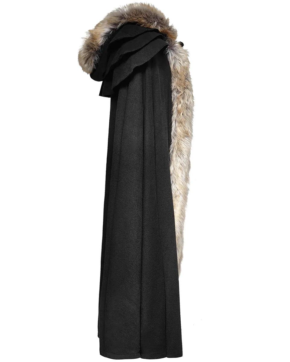 Punk Rave Winterfell Mens Cloak - Black