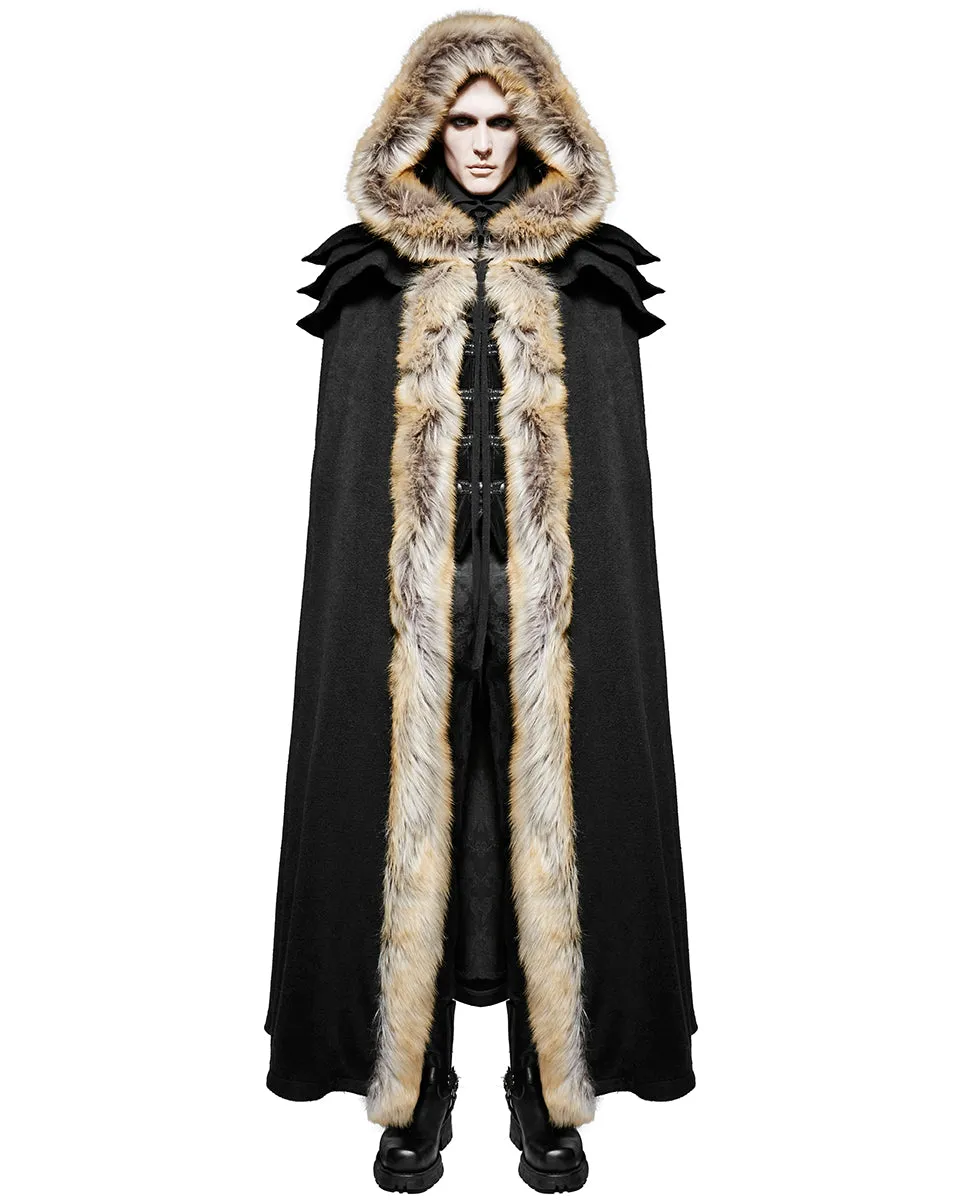 Punk Rave Winterfell Mens Cloak - Black