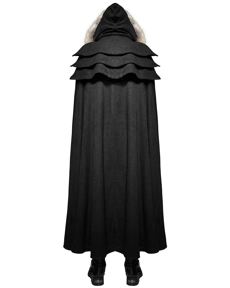 Punk Rave Winterfell Mens Cloak - Black