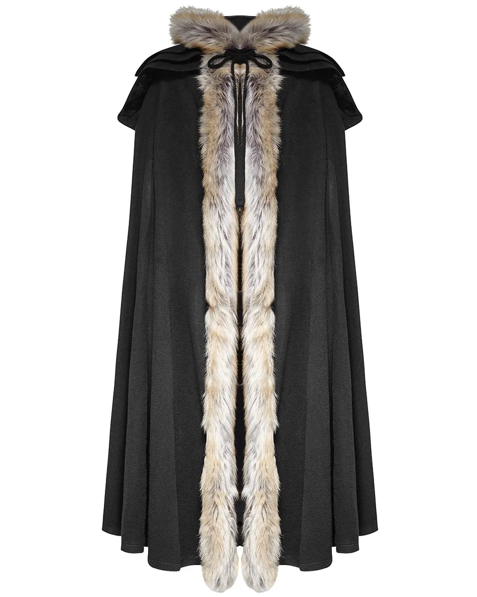 Punk Rave Winterfell Mens Cloak - Black