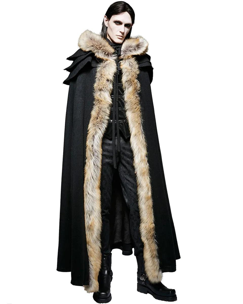 Punk Rave Winterfell Mens Cloak - Black