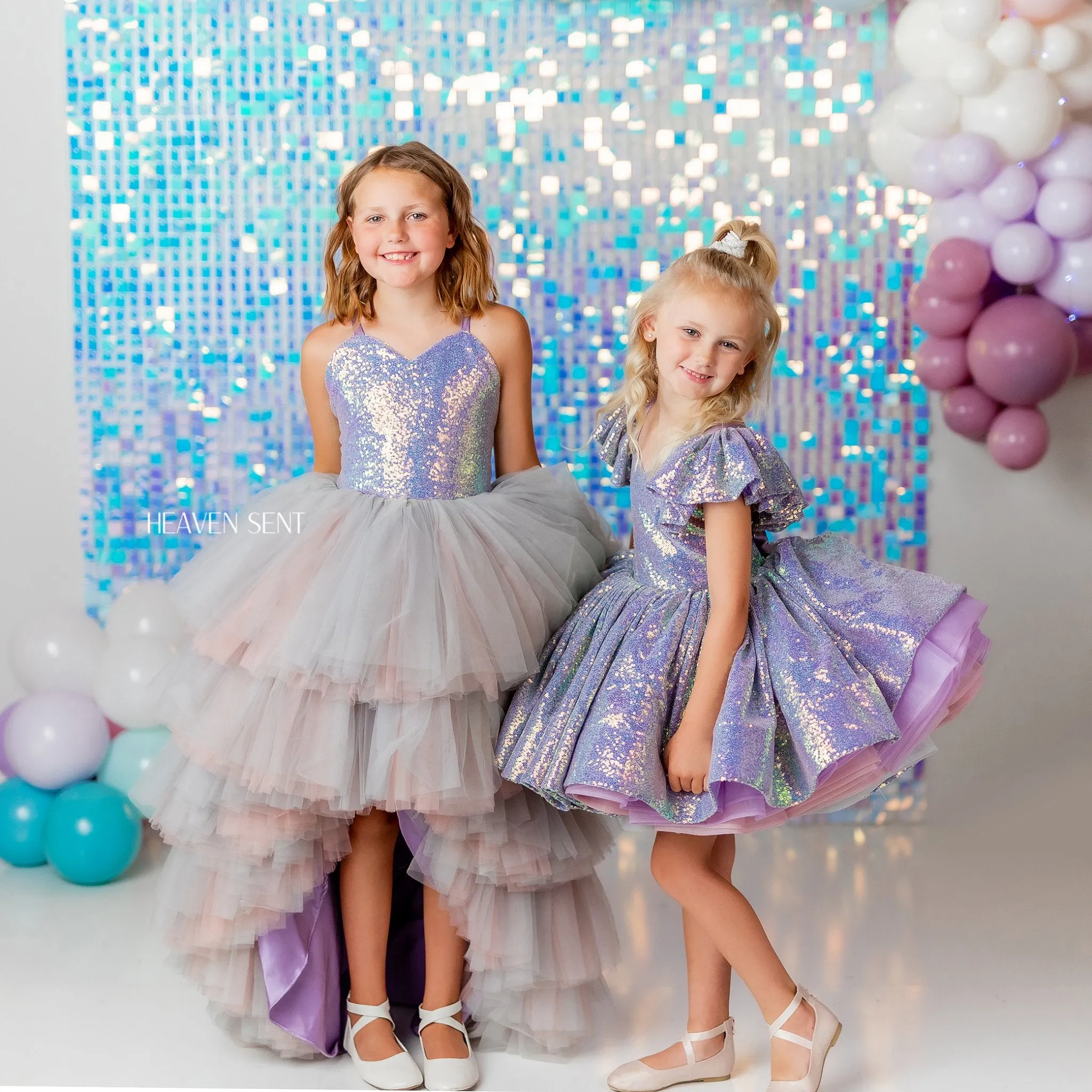 "Mermaid Kisses"- High Low Length Dress (7 Year - Petite 8 Year)