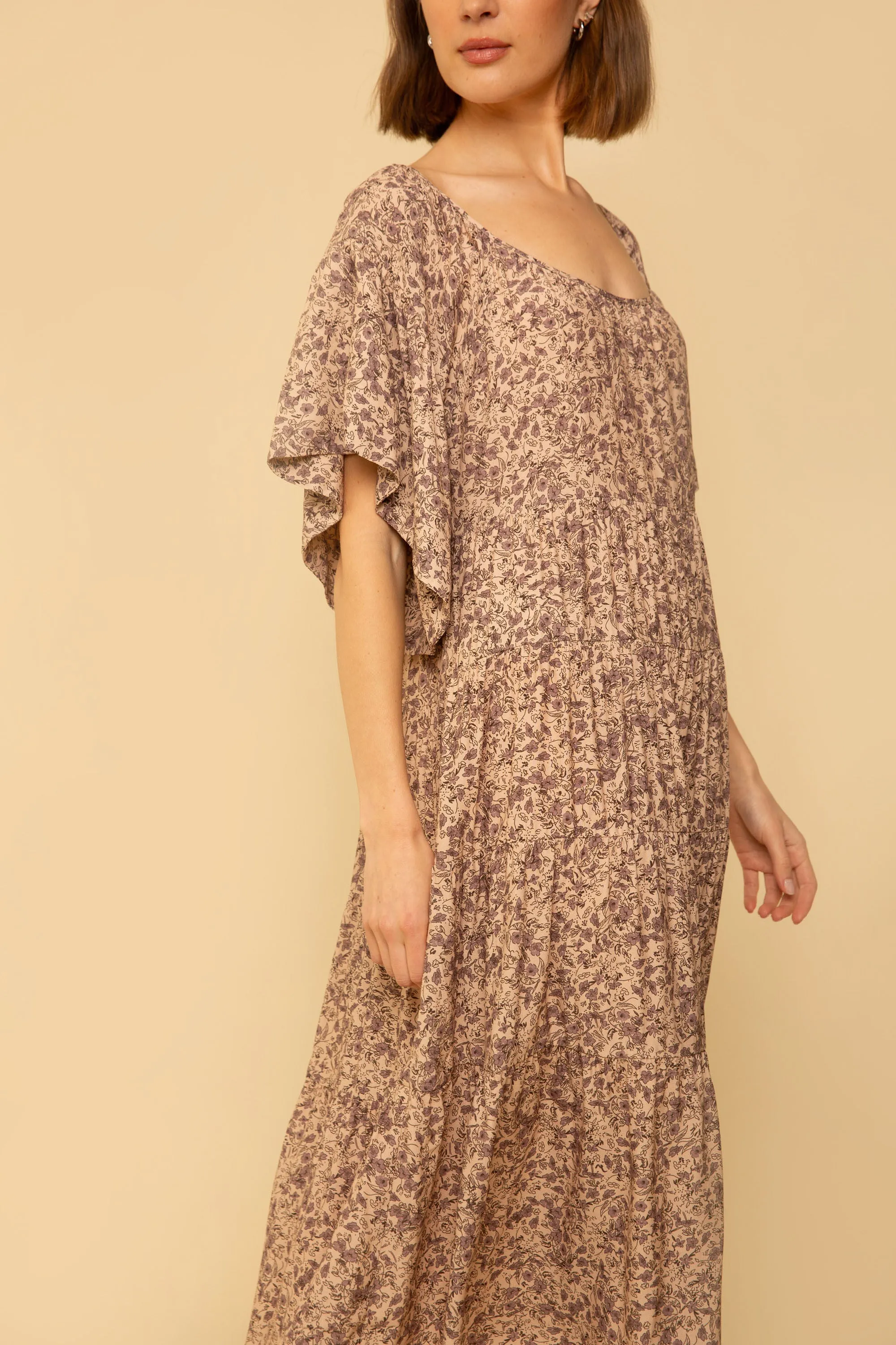 Rachel Dress in Mauve Floral