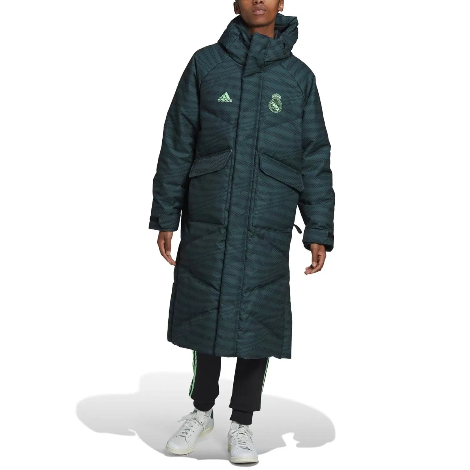 Real Madrid UCL padded down long jacket 2023 - Adidas