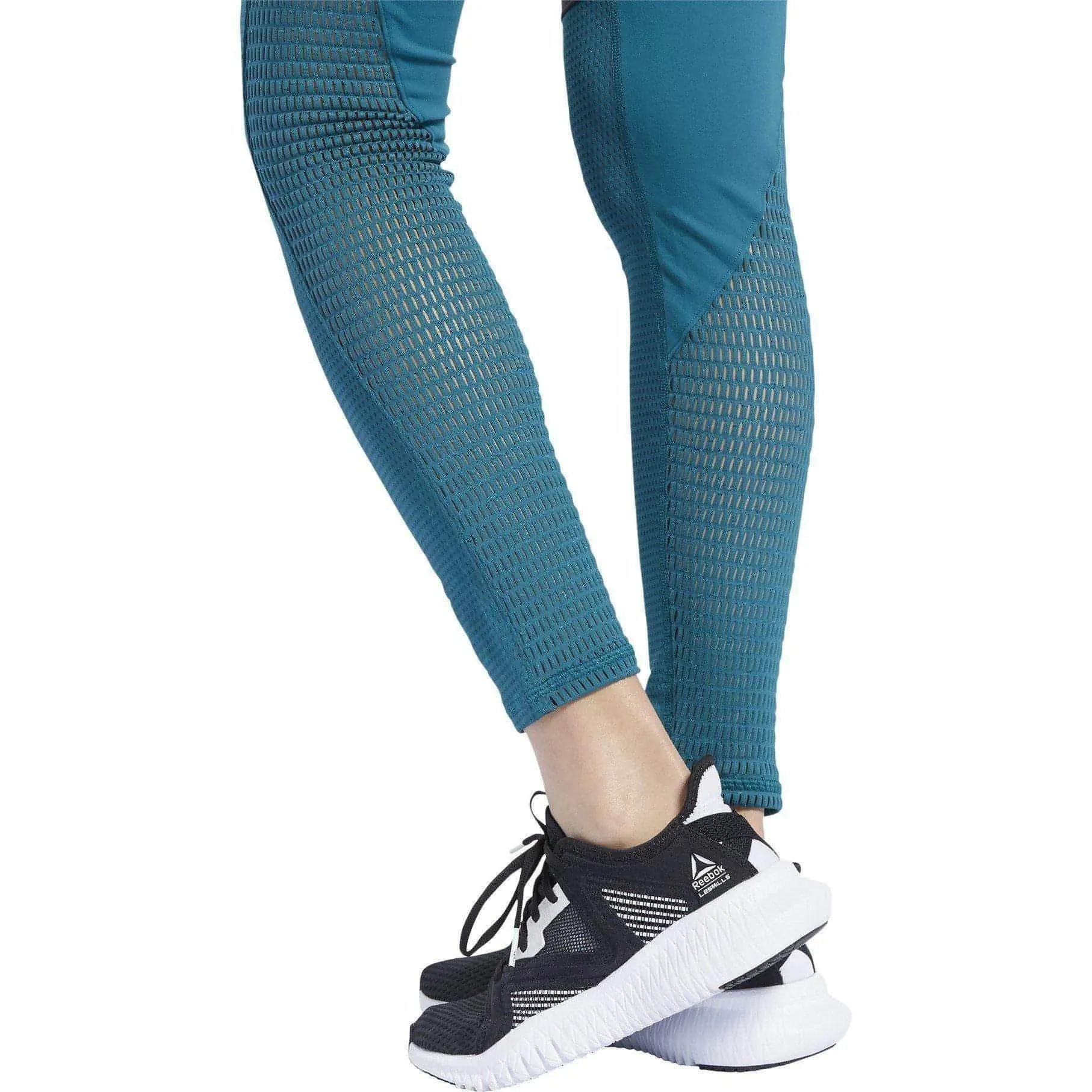 Reebok LUX 2.0 Mid Rise Womens Long Training Tights - Blue