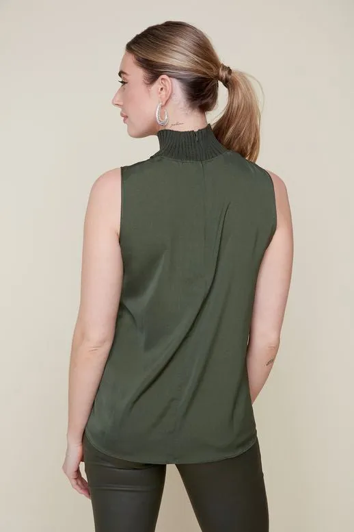 Renuar Mock Neck Tank Chive