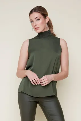 Renuar Mock Neck Tank Chive