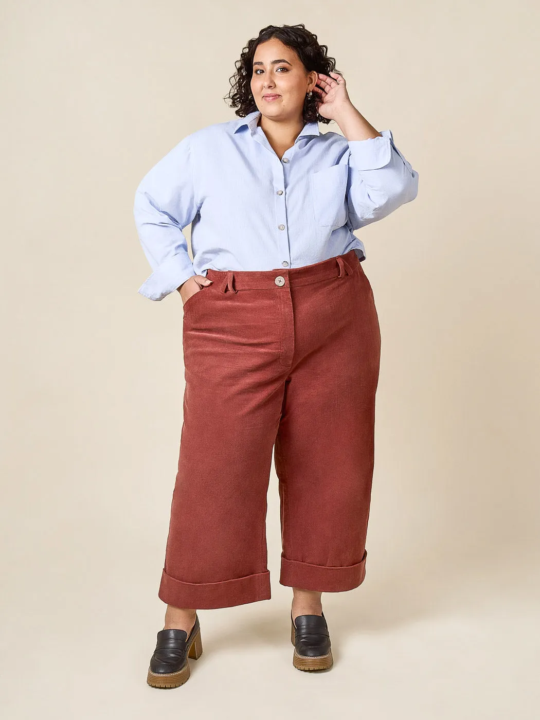 Rika Pants Kit | Tan Slight Stretch Cotton Corduroy