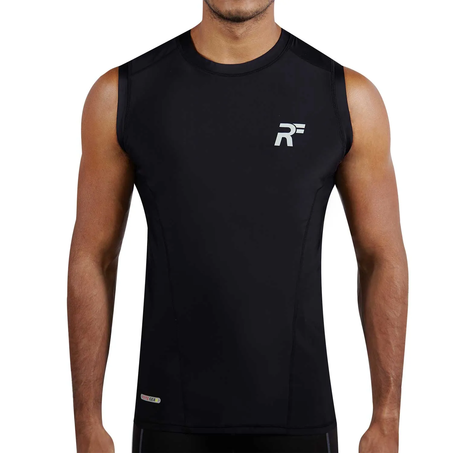 RunFlyte Men's Tech Flyte Compression Tank Top  Black/Grey