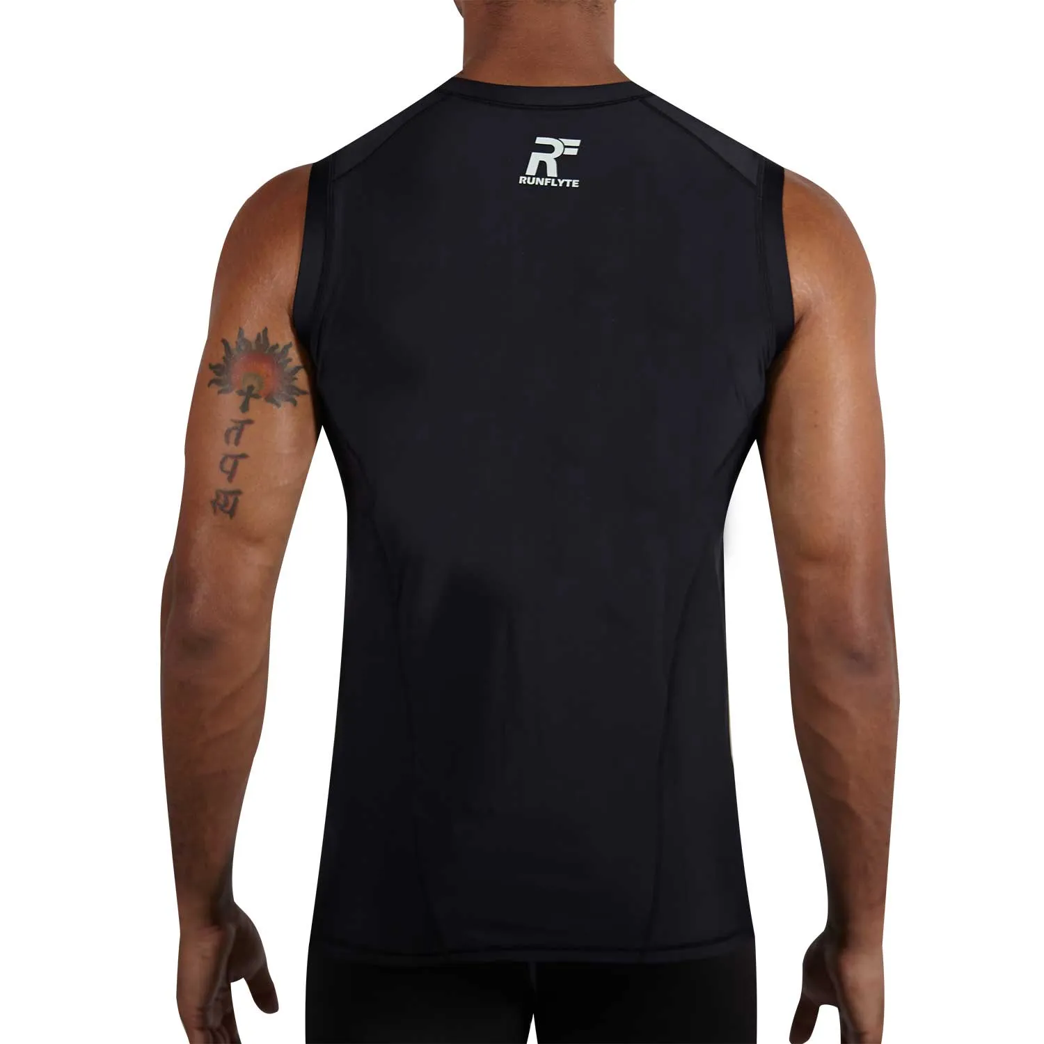 RunFlyte Men's Tech Flyte Compression Tank Top  Black/Grey