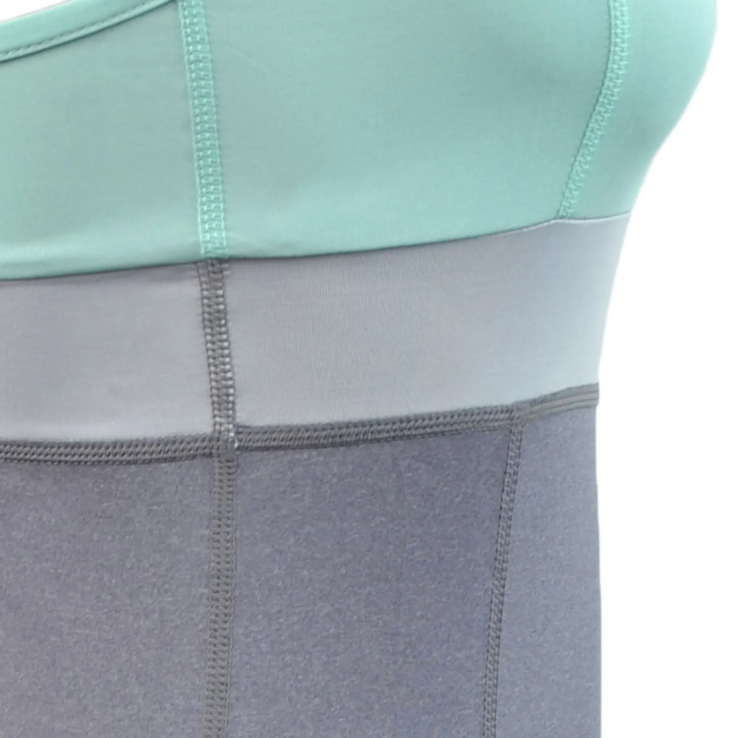 RunFlyte Women's Chakra II Tank Top - Fitted - Moisture Wicking - Light Mint/Grey/Charcoal