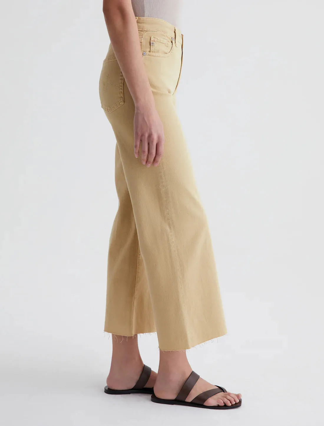 Saige Wide Leg Crop - Sulfur Aspen Yellow