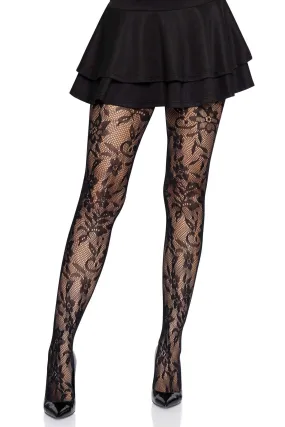 Seamless Chantilly Floral Lace Tights